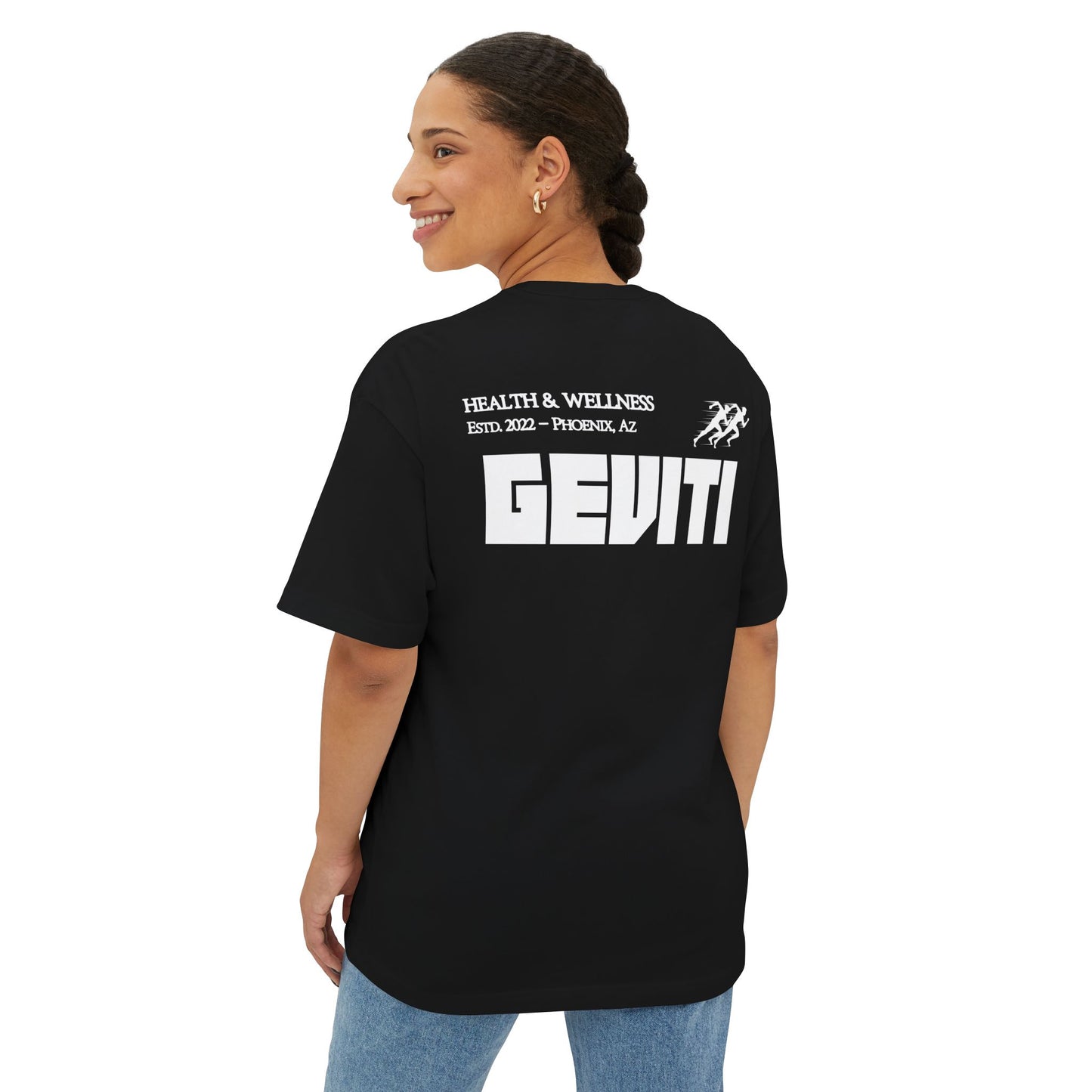 'Geviti Health & Wellness' - Unisex Oversized Boxy Tee