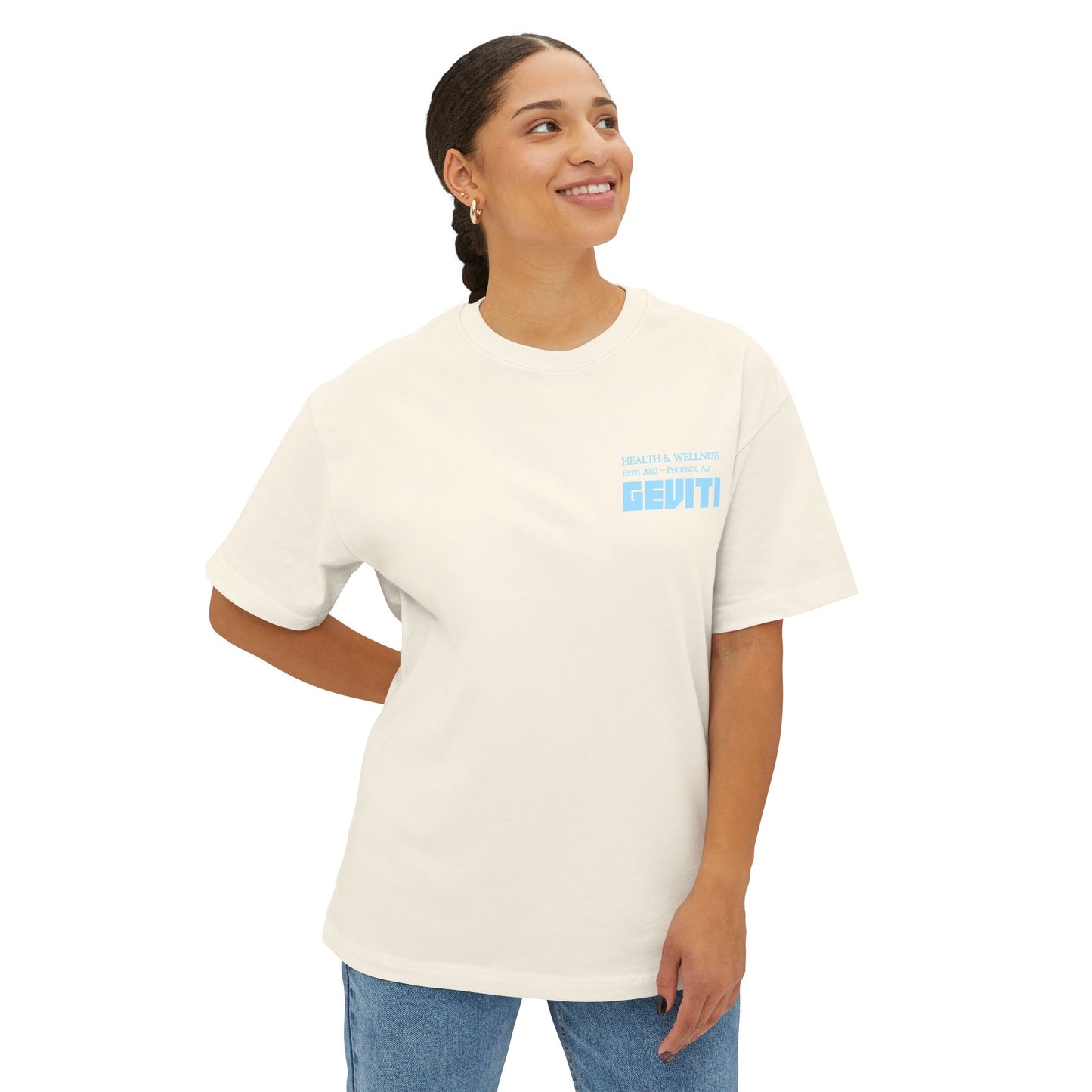 'Geviti Health & Wellness' - Unisex Oversized Boxy Tee