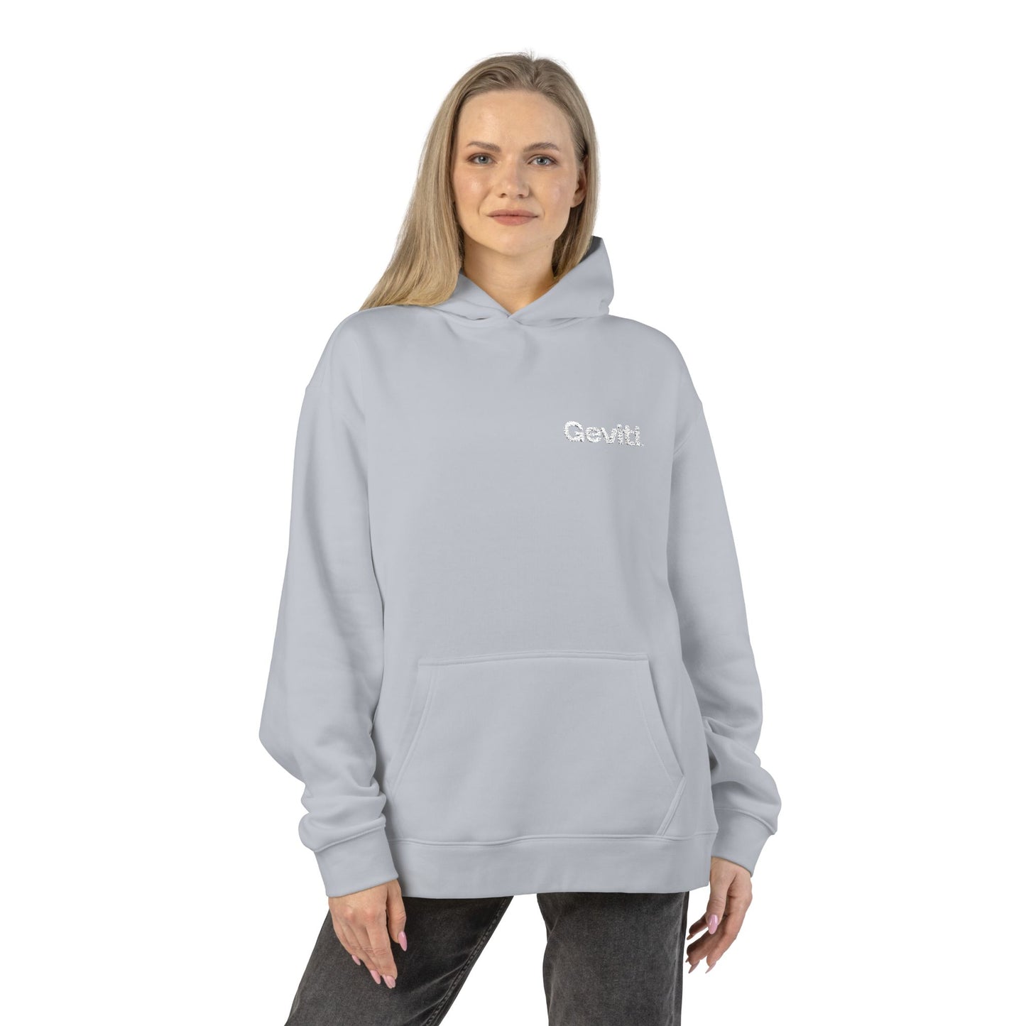 Geviti Relaxed Hoodie - Minimal Logo Brown Casual Pullover