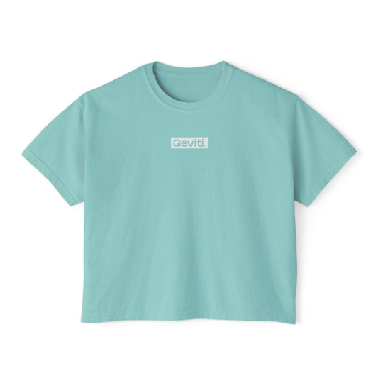 Casual Women's Boxy Tee - Soft Cream with Geviti Logo
