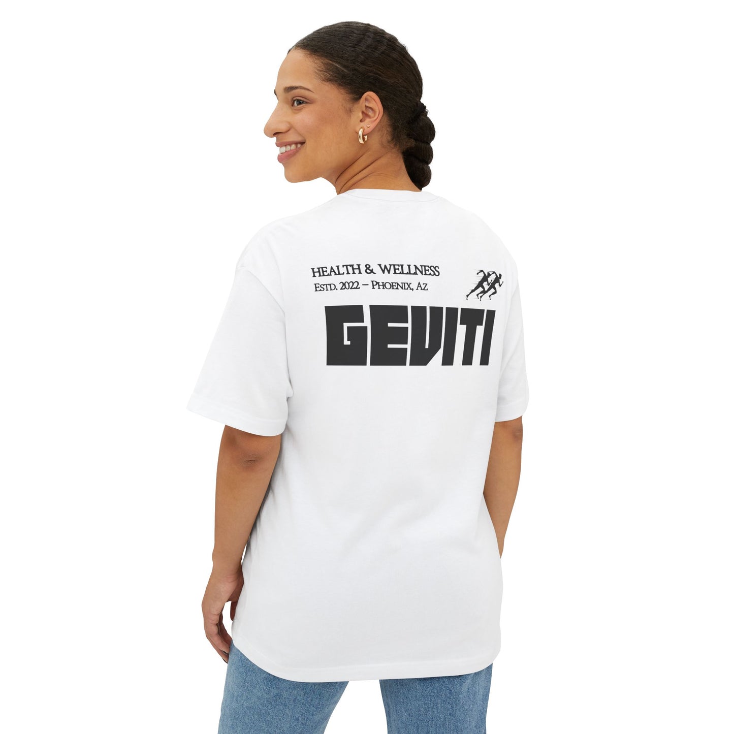 'Geviti Health & Wellness' - Unisex Oversized Boxy Tee