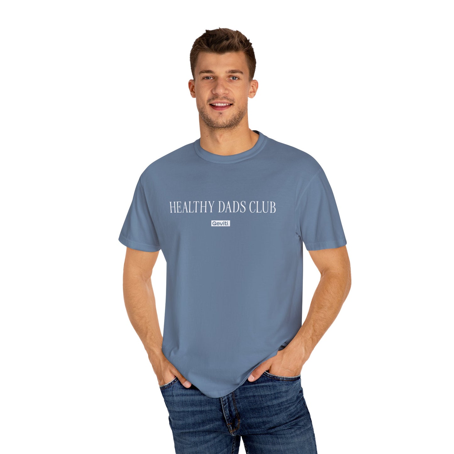 'Healthy Dads Club' Garment-Dyed Heavyweight Cotton Tee