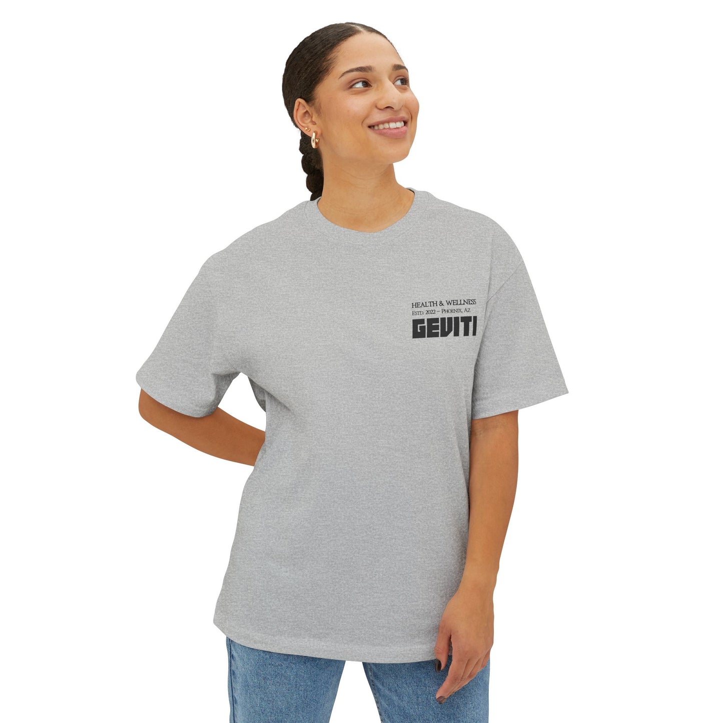 'Geviti Health & Wellness' - Unisex Oversized Boxy Tee