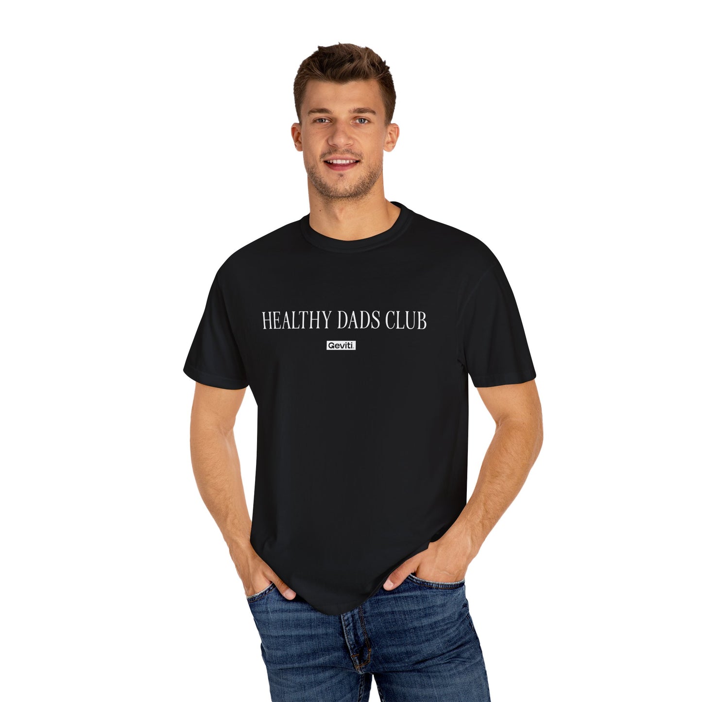 'Healthy Dads Club' Garment-Dyed Heavyweight Cotton Tee