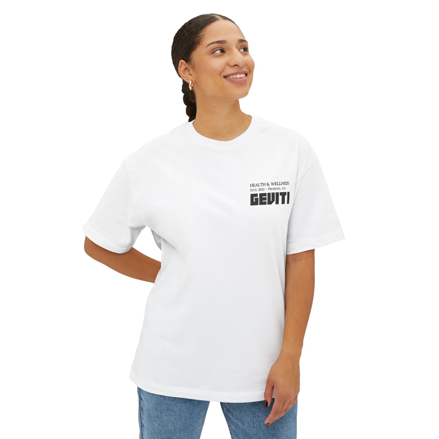 'Geviti Health & Wellness' - Unisex Oversized Boxy Tee