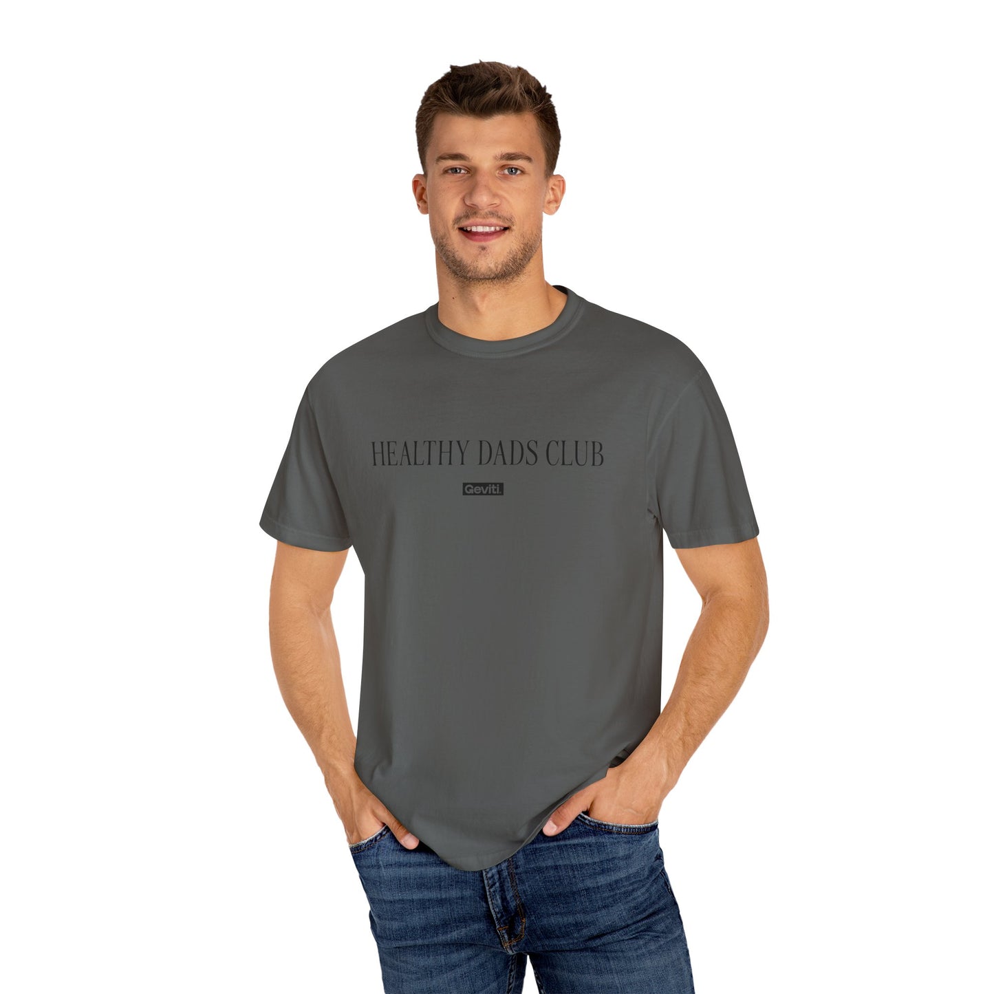'Healthy Dads Club' Garment-Dyed Heavyweight Cotton Tee