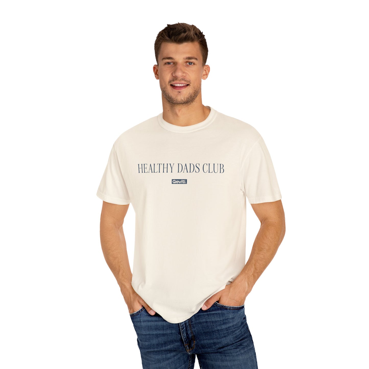 'Healthy Dads Club' Garment-Dyed Heavyweight Cotton Tee