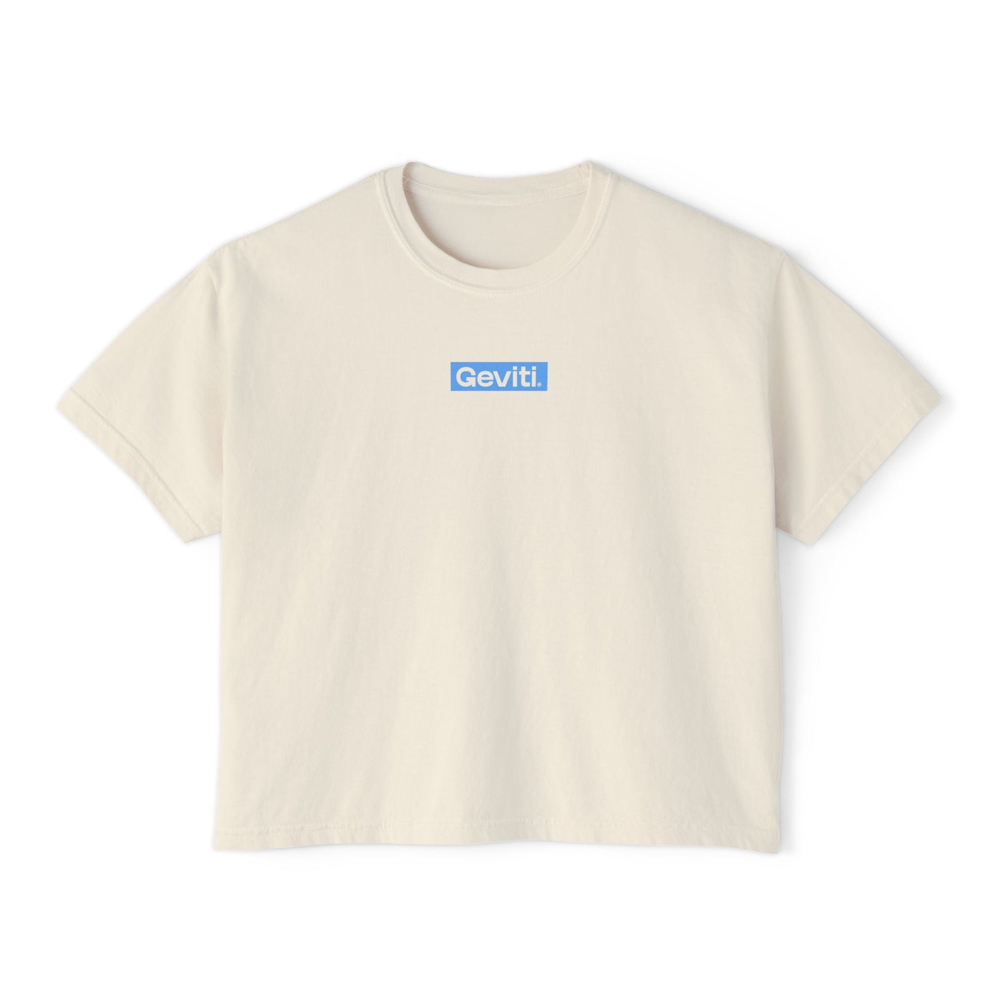 Casual Women's Boxy Tee - Soft Cream with Geviti Logo