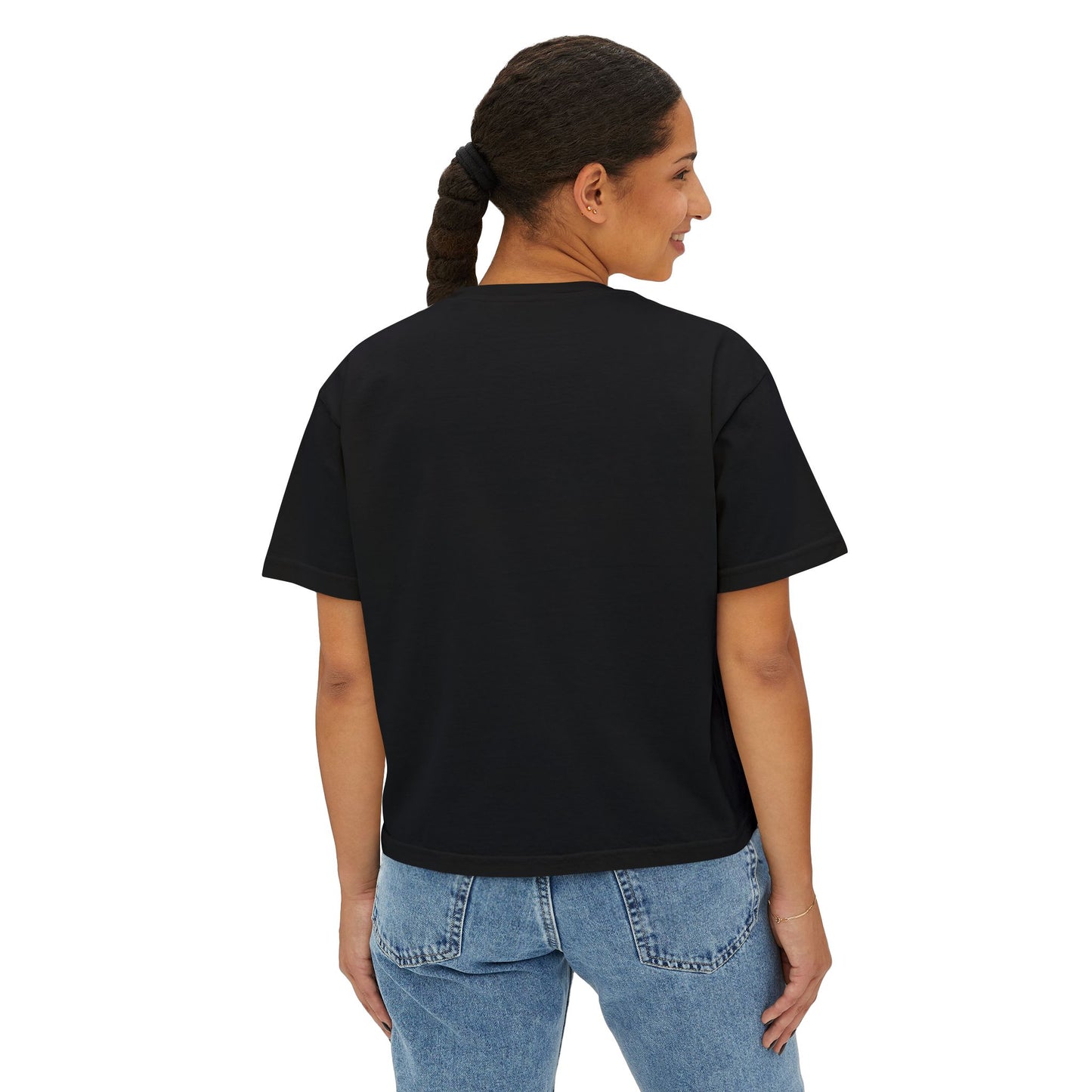 Casual Women's Boxy Tee - Soft Cream with Geviti Logo