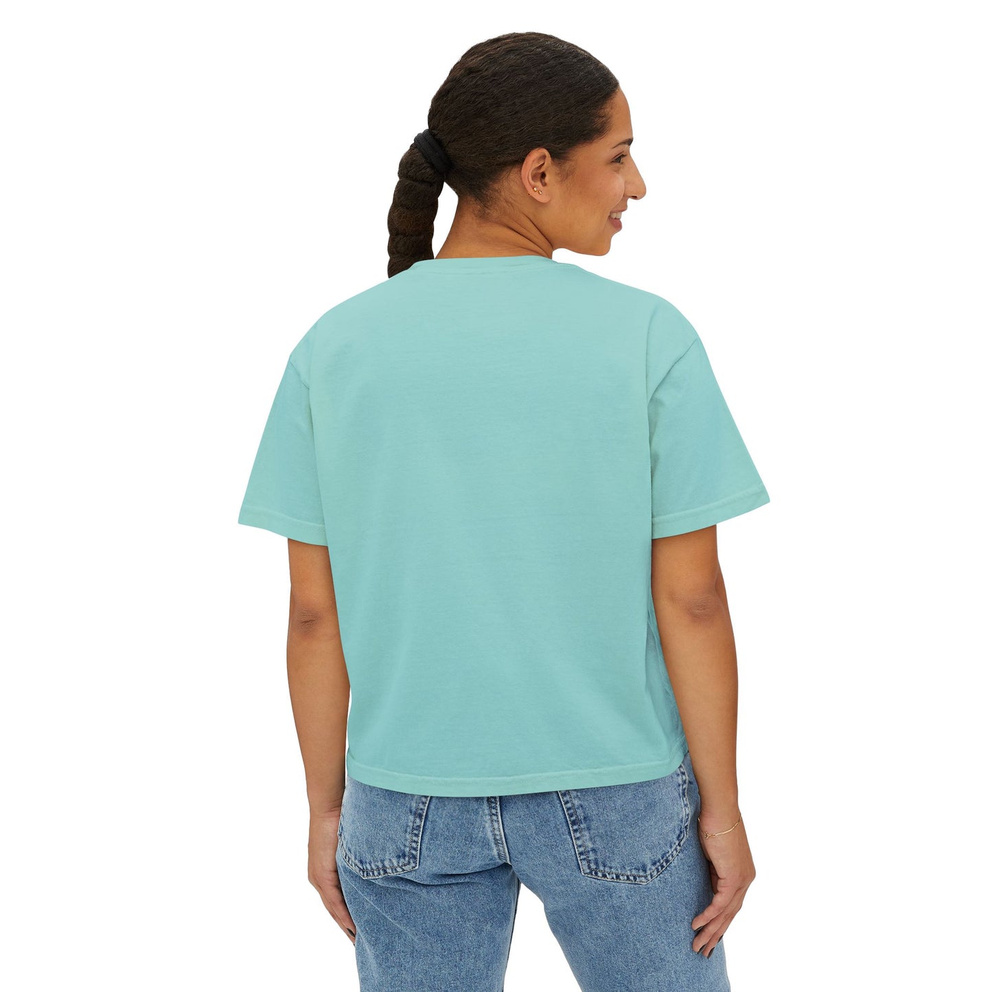 Casual Women's Boxy Tee - Soft Cream with Geviti Logo