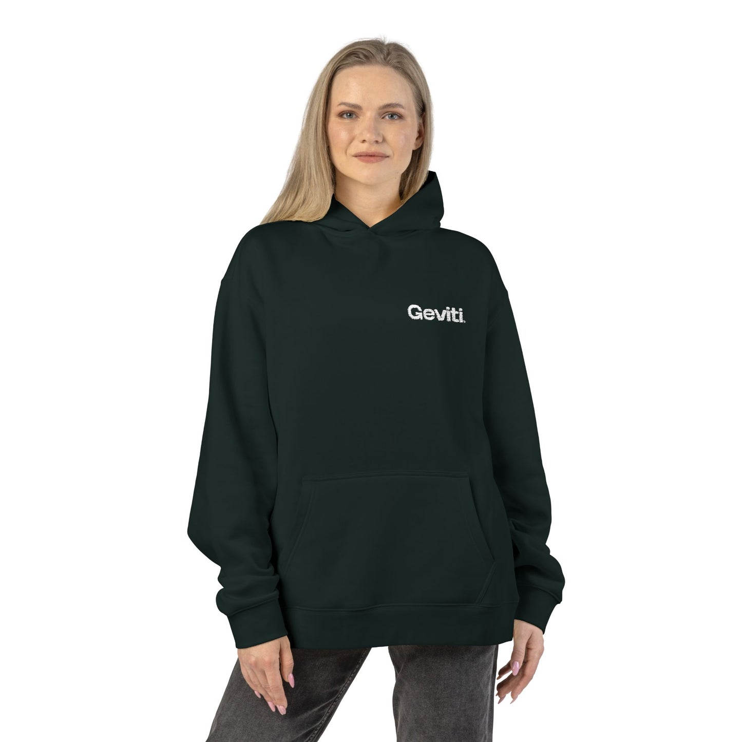 Geviti Relaxed Hoodie - Minimal Logo Brown Casual Pullover