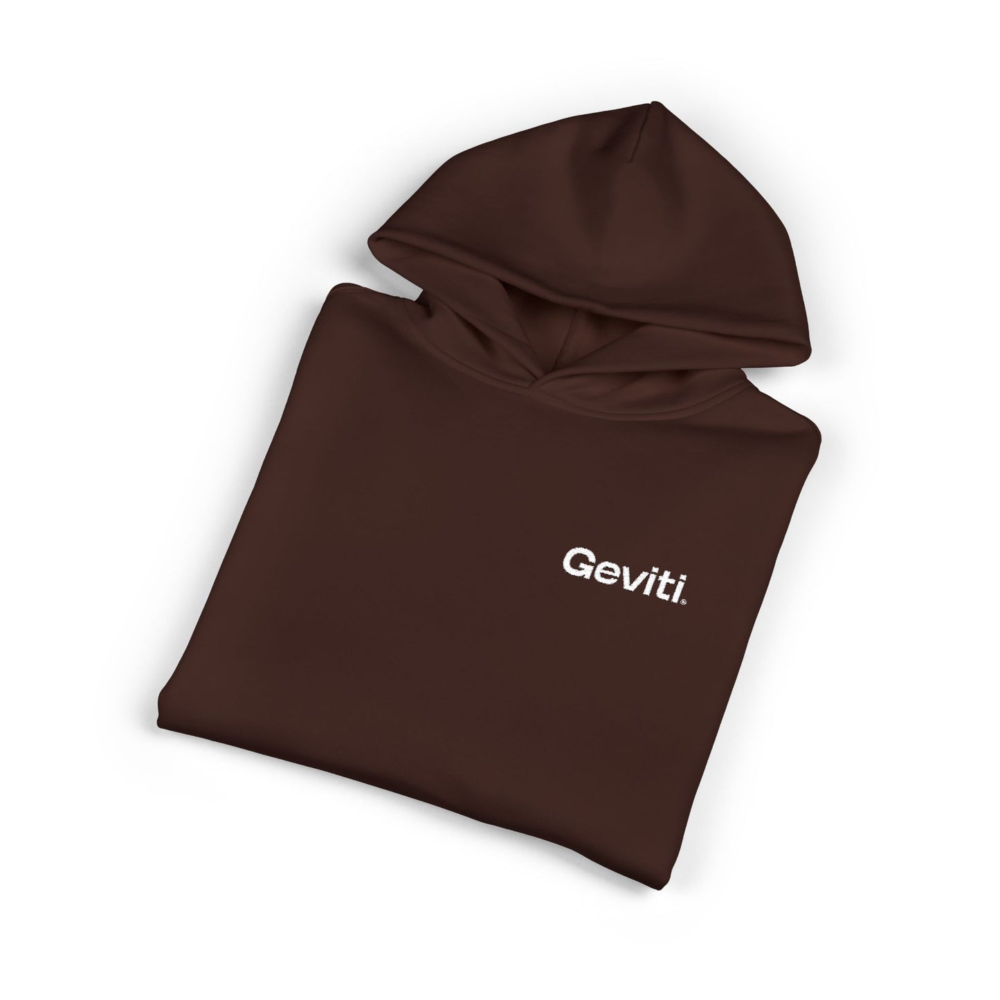 Geviti Relaxed Hoodie - Minimal Logo Brown Casual Pullover
