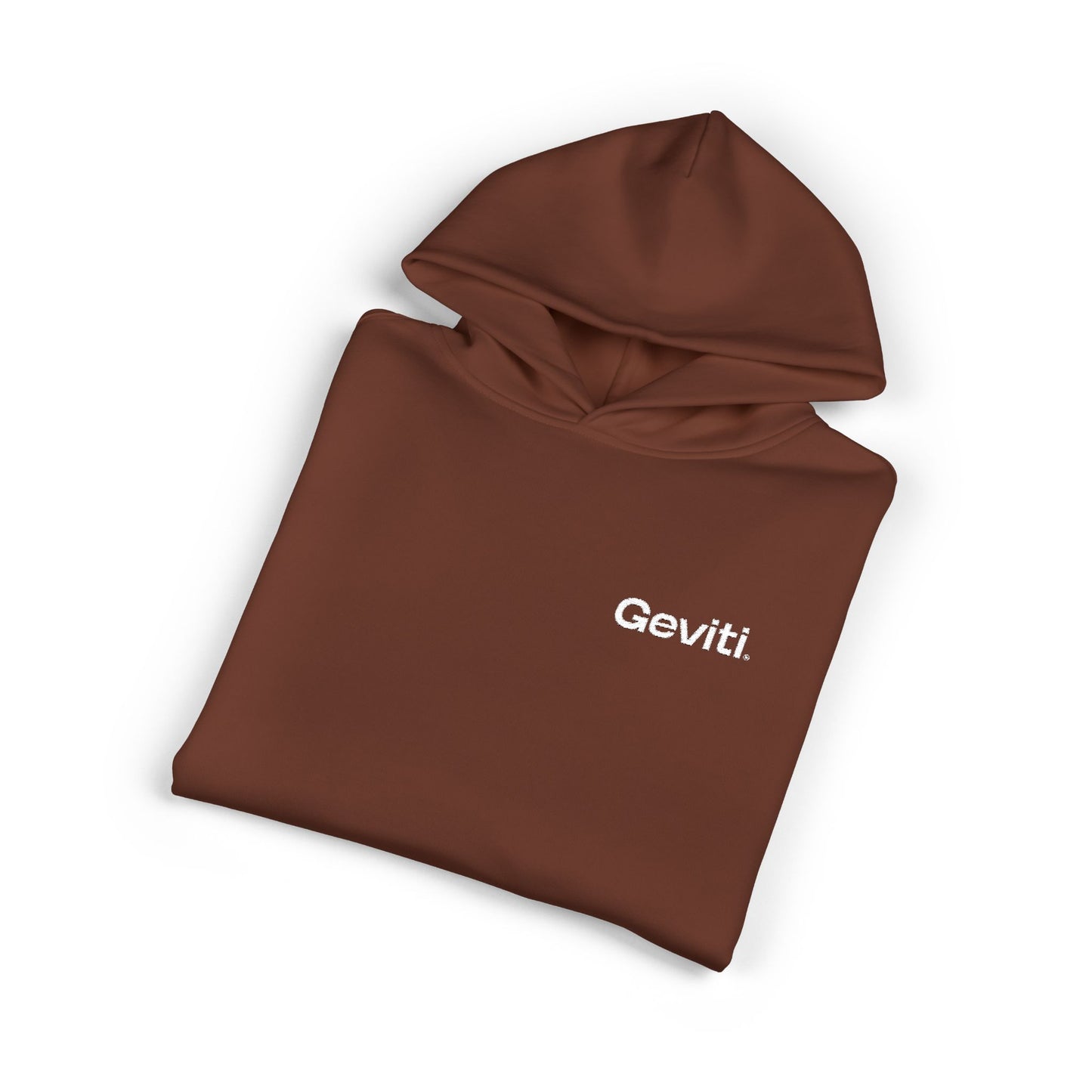 Geviti Relaxed Hoodie - Minimal Logo Brown Casual Pullover