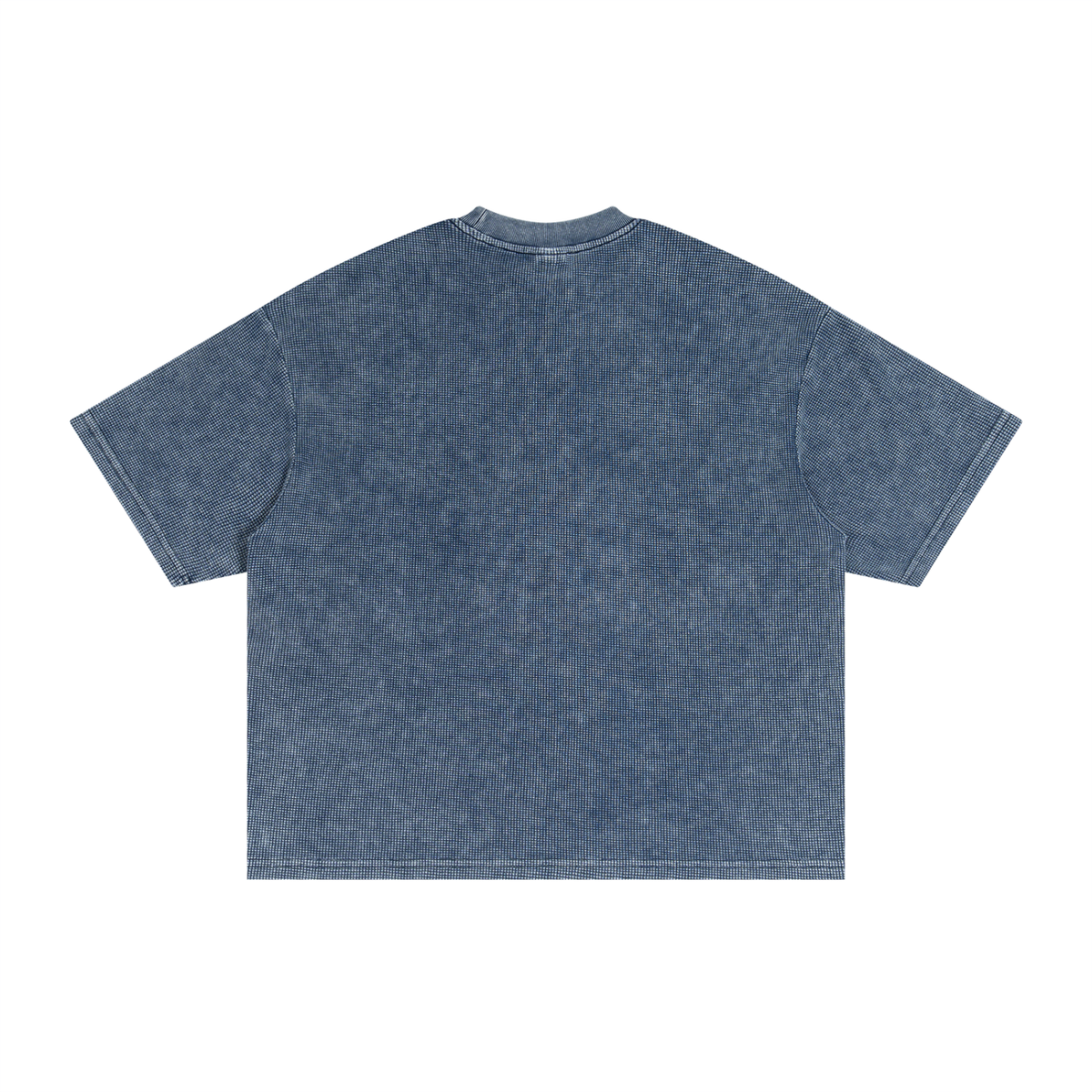 Textured Waffle "Geviti" Embroidered Washed Boxy T-Shirt