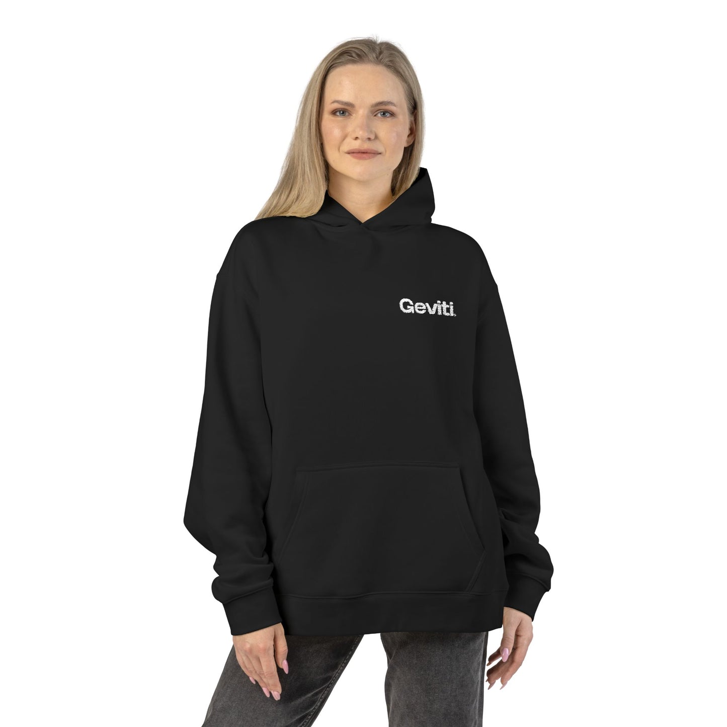 Geviti Relaxed Hoodie - Minimal Logo Brown Casual Pullover