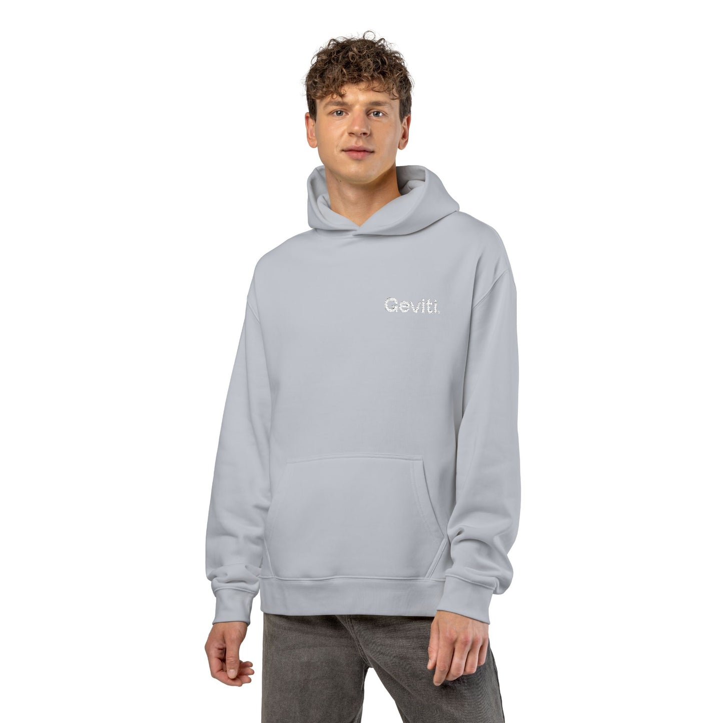 Geviti Relaxed Hoodie - Minimal Logo Brown Casual Pullover