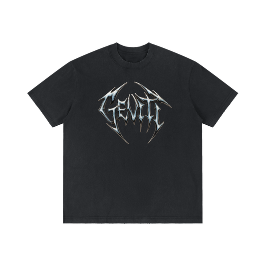 Geviti Heavy Metal Vintage Wash Distressed T-Shirt