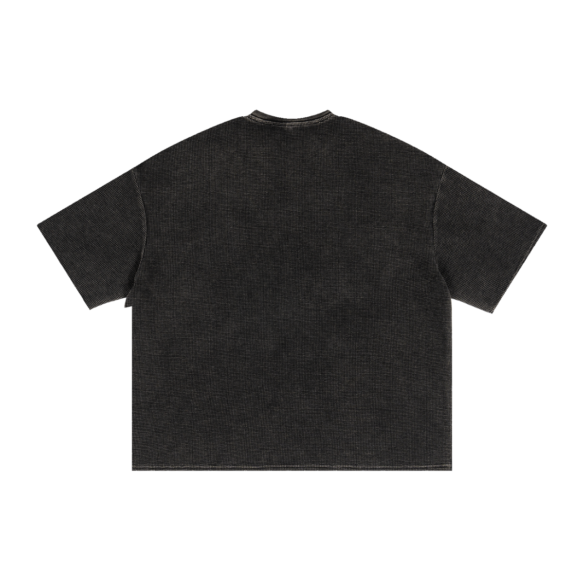 Textured Waffle "Geviti" Embroidered Washed Boxy T-Shirt